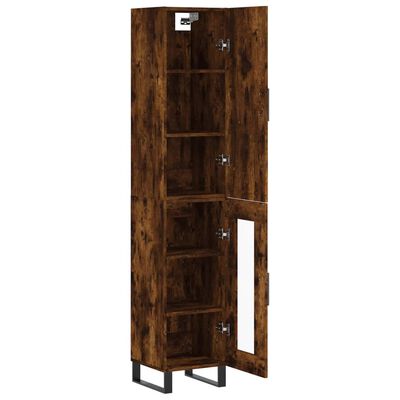 vidaXL Skříň highboard kouřový dub 34,5 x 34 x 180 cm kompozitní dřevo