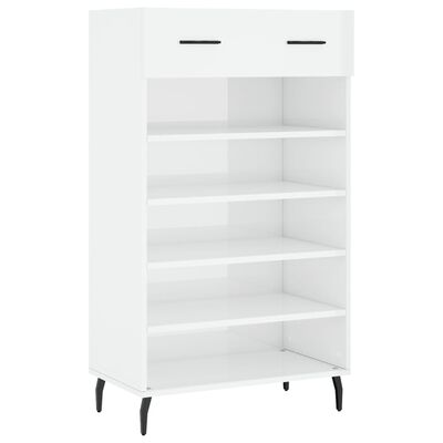 vidaXL Botník bílý s vysokým leskem 60 x 35 x 105 cm kompozitní dřevo