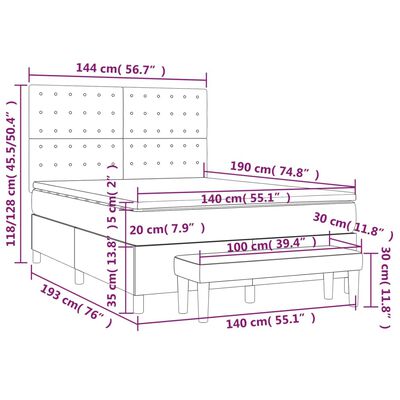 vidaXL Box spring postel s matrací cappuccino 140x190 cm umělá kůže