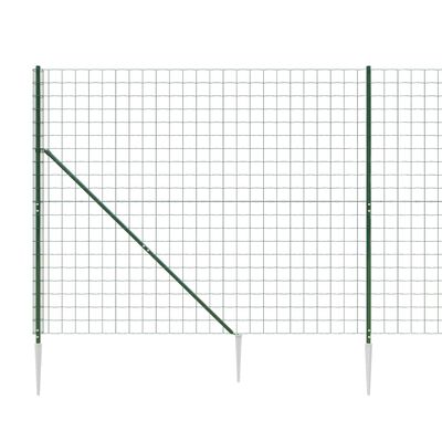 vidaXL Drátěný plot s kotevními hroty zelený 1,4 x 25 m