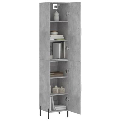 vidaXL Skříň highboard betonově šedá 34,5x34x180 cm kompozitní dřevo