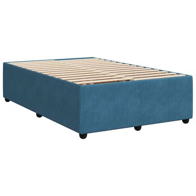 vidaXL Box spring postel s matrací tmavě modrá 120x190 cm samet