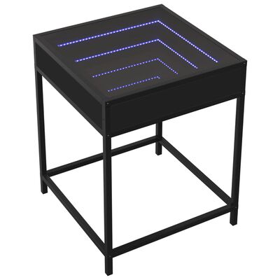 vidaXL Noční stolek s Infinity LED černý 40 x 40 x 51 cm