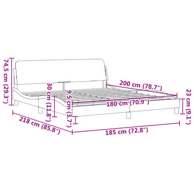 vidaXL Rám postele s čelem černý a bílý 180 x 200 cm umělá kůže