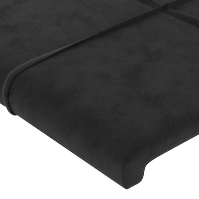 vidaXL Čelo postele s LED černé 144x5x78/88 cm samet