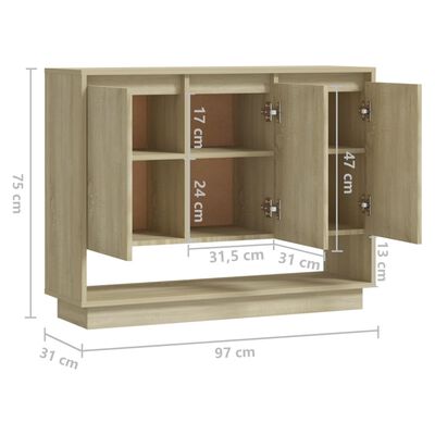 vidaXL Příborník dub sonoma 97 x 31 x 75 cm kompozitní dřevo