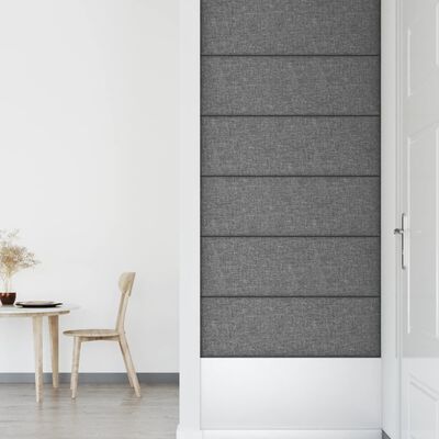 vidaXL Nástěnné panely 12 ks světle šedé 90 x 30 cm textil 3,24 m²
