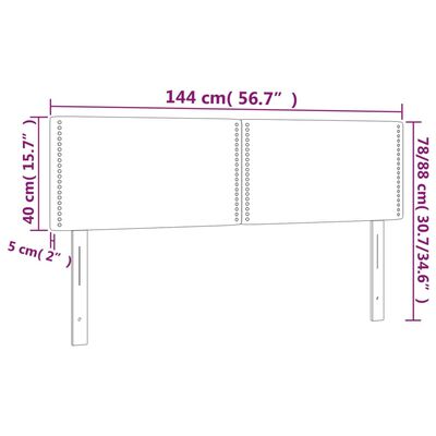 vidaXL Čela postele 2 ks šedá 72 x 5 x 78/88 cm umělá kůže