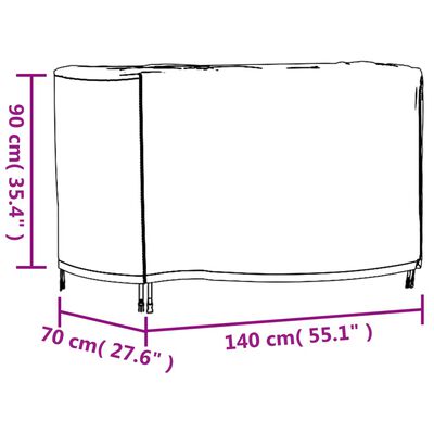 vidaXL Plachta na zahradní nábytek černá 140x70x90cm nepromokavá 420D