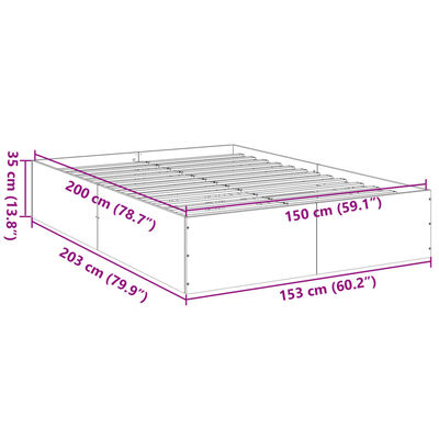 vidaXL Rám postele kouřový dub 150 x 200 cm kompozitní dřevo