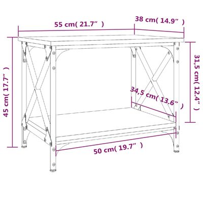 vidaXL Odkládací stolek černý 55 x 38 x 45 cm kompozitní dřevo