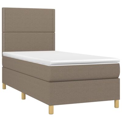 vidaXL Box spring postel s matrací a LED taupe 80 x 200 cm textil