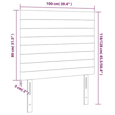 vidaXL Čelo postele s LED černé 100x5x118/128 cm textil