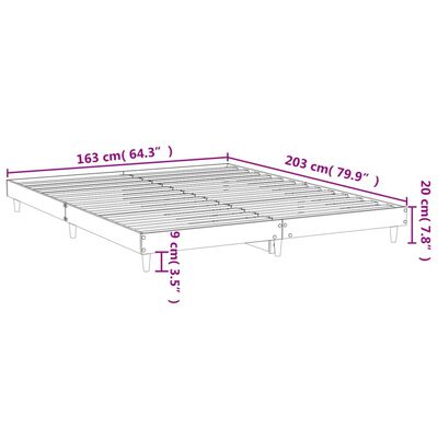 vidaXL Rám postele dub sonoma 160 x 200 cm kompozitní dřevo