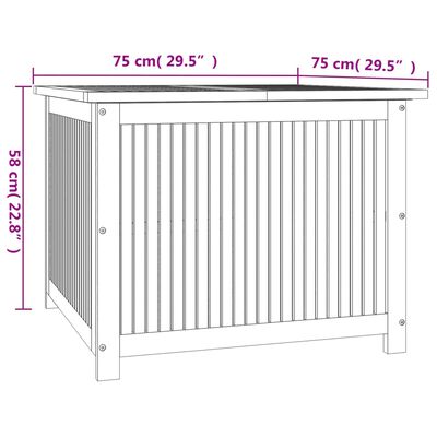 vidaXL Zahradní úložný box 75 x 75 x 58 cm masivní akáciové dřevo