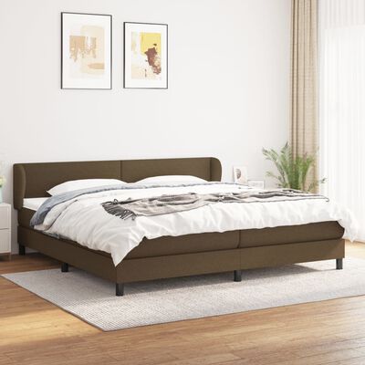 vidaXL Box spring postel s matrací tmavě hnědá 200x200 cm textil