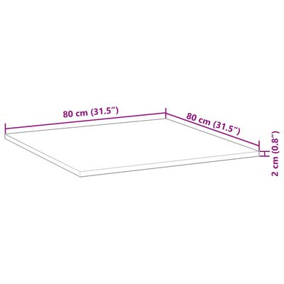 vidaXL Stolní deska čtvercová 80 x 80 x 2 cm masivní akáciové dřevo