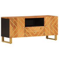 vidaXL TV skříňka hnědá a černá 105 x 33,5 x 46 cm masivní mangovník