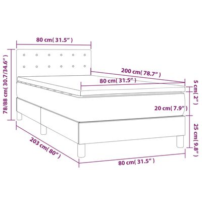 vidaXL Box spring postel s matrací černá 80 x 200 cm samet