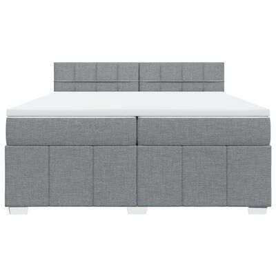 vidaXL Box spring postel s matrací světle šedá 200 x 200 cm textil