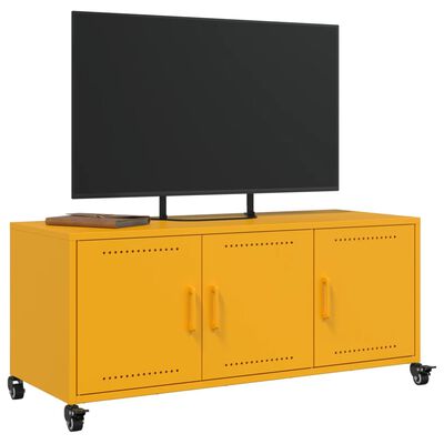 vidaXL TV skříňka hořčicově žlutá 100,5 x 39 x 43,5 cm ocel