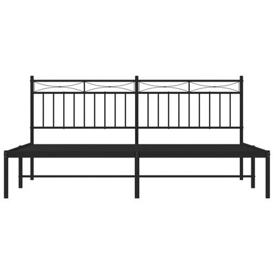 vidaXL Kovový rám postele s čelem černý 180 x 200 cm