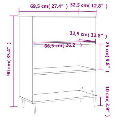 vidaXL Knihovna betonově šedá 69,5 x 32,5 x 90 cm kompozitní dřevo