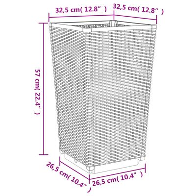 vidaXL Zahradní květináče 4 ks bílé 32,5 x 32,5 x 57 cm PP