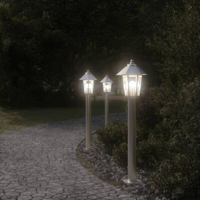 vidaXL Venkovní stojací lampa stříbrná 80 cm nerezová ocel