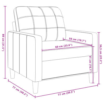 vidaXL Křeslo modré 60 cm samet