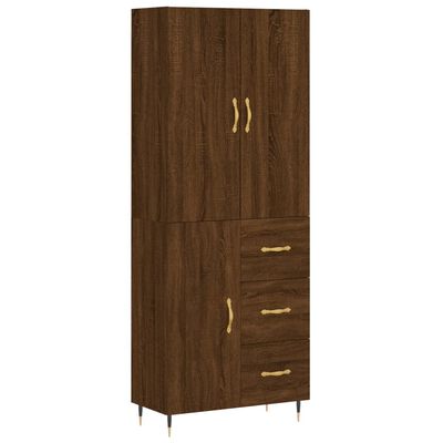 vidaXL Skříň highboard hnědý dub 69,5 x 34 x 180 cm kompozitní dřevo