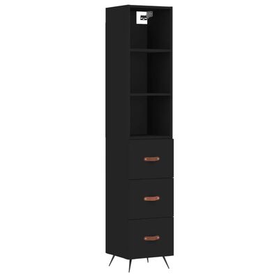 vidaXL Skříň highboard černá 34,5 x 34 x 180 cm kompozitní dřevo