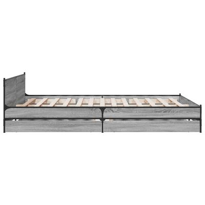 vidaXL Rám postele se zásuvkami šedý sonoma 150 x 200 cm kompozit
