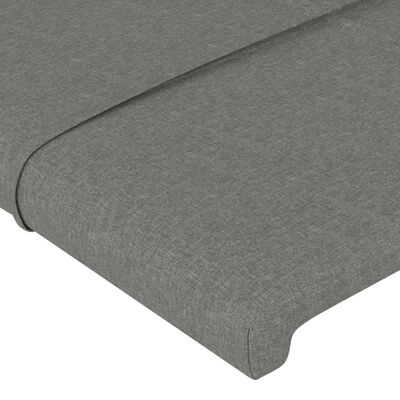 vidaXL Čelo postele s LED tmavě šedé 100x5x118/128 cm textil