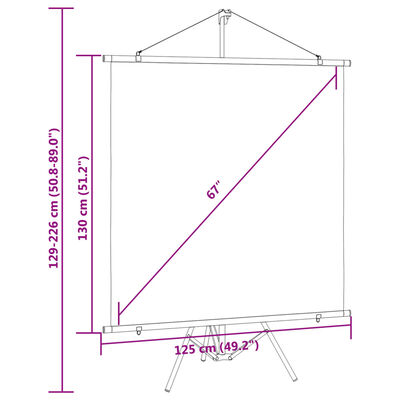 vidaXL Projekční plátno se stativem 67" 1 : 1