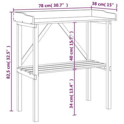 vidaXL Přesazovací stůl s policí 78x38x82,5 cm masivní jedlové dřevo