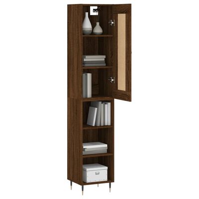 vidaXL Skříň highboard hnědý dub 34,5 x 34 x 180 cm kompozitní dřevo