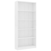 vidaXL 5patrová knihovna bílá 80 x 24 x 175 cm kompozitní dřevo