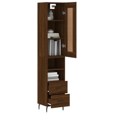 vidaXL Skříň highboard hnědý dub 34,5 x 34 x 180 cm kompozitní dřevo