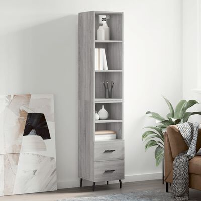 vidaXL Skříň highboard šedá sonoma 34,5 x 34 x 180 cm kompozitní dřevo