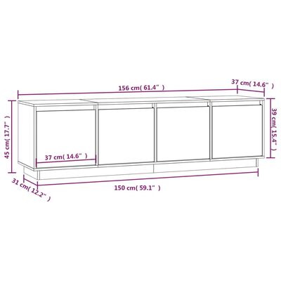 vidaXL TV skříňka medově hnědá 156 x 37 x 45 cm masivní borové dřevo