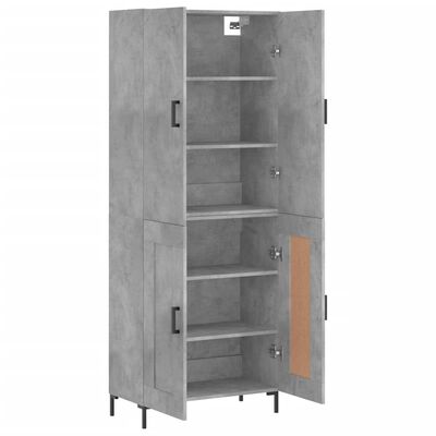 vidaXL Skříň highboard betonově šedá 69,5x34x180 cm kompozitní dřevo