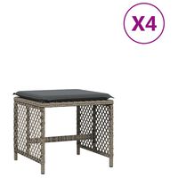 vidaXL Zahradní stoličky s poduškami 4 ks šedé 41x41x36 cm polyratan