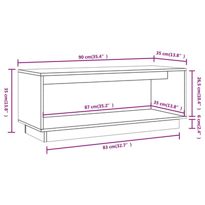 vidaXL TV skříňka šedá 90 x 35 x 35 cm masivní borové dřevo