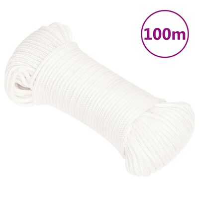 vidaXL Lodní lano celobílé 3 mm 100 m polypropylen