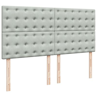 vidaXL Box spring postel s matrací světle šedá 180x200 cm samet