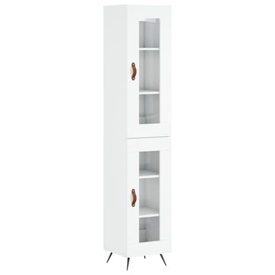 vidaXL Skříň highboard bílá s vysokým leskem 34,5x34x180 cm kompozit