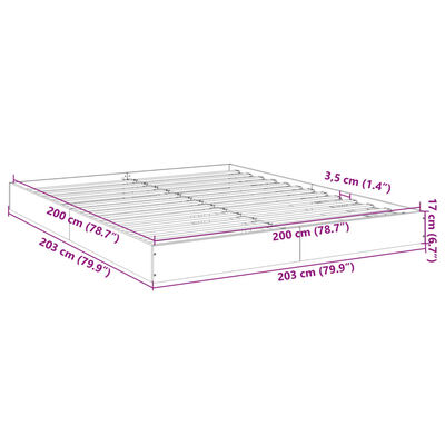 vidaXL Rám postele kouřový dub 200 x 200 cm kompozitní dřevo