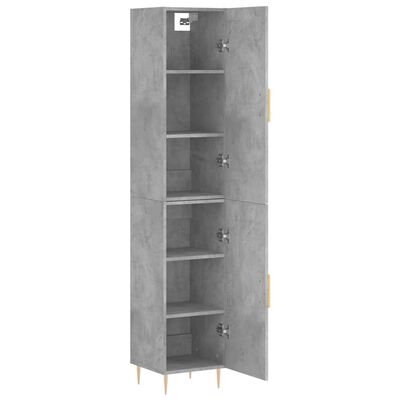 vidaXL Skříň highboard betonově šedá 34,5x34x180 cm kompozitní dřevo