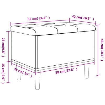 vidaXL Úložná lavice hnědý dub 62 x 42 x 46 cm kompozitní dřevo